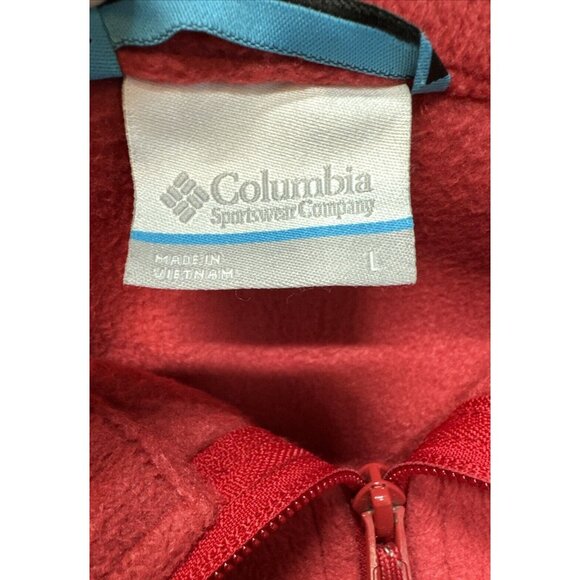 Columbia Alabama Crimson Tide Jacket Mens Large‎ Red Zip Fleece Embroidered Logo - Picture 3 of 13